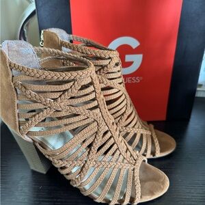 Guess Women's Brown Braided Heels